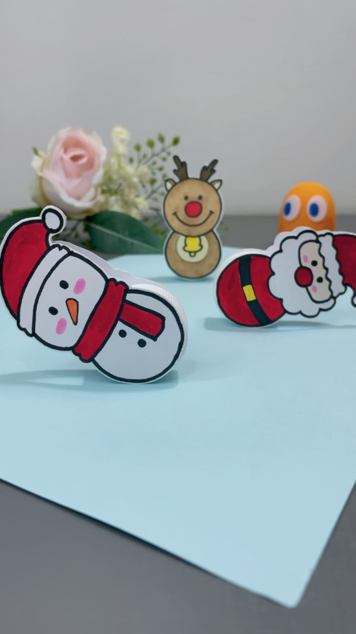 创意手工diy小瓶盖做圣诞主题摇摇乐