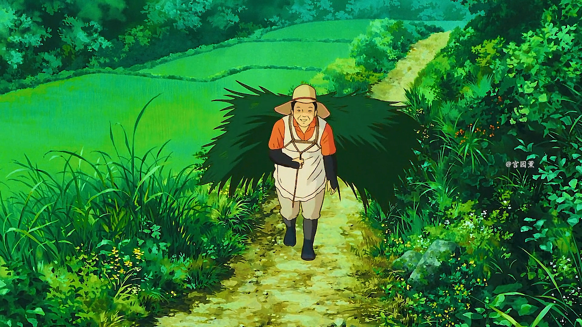 动漫#走进乡村最触动人心的就是随处可见的炊烟,挖地割草,一如我职