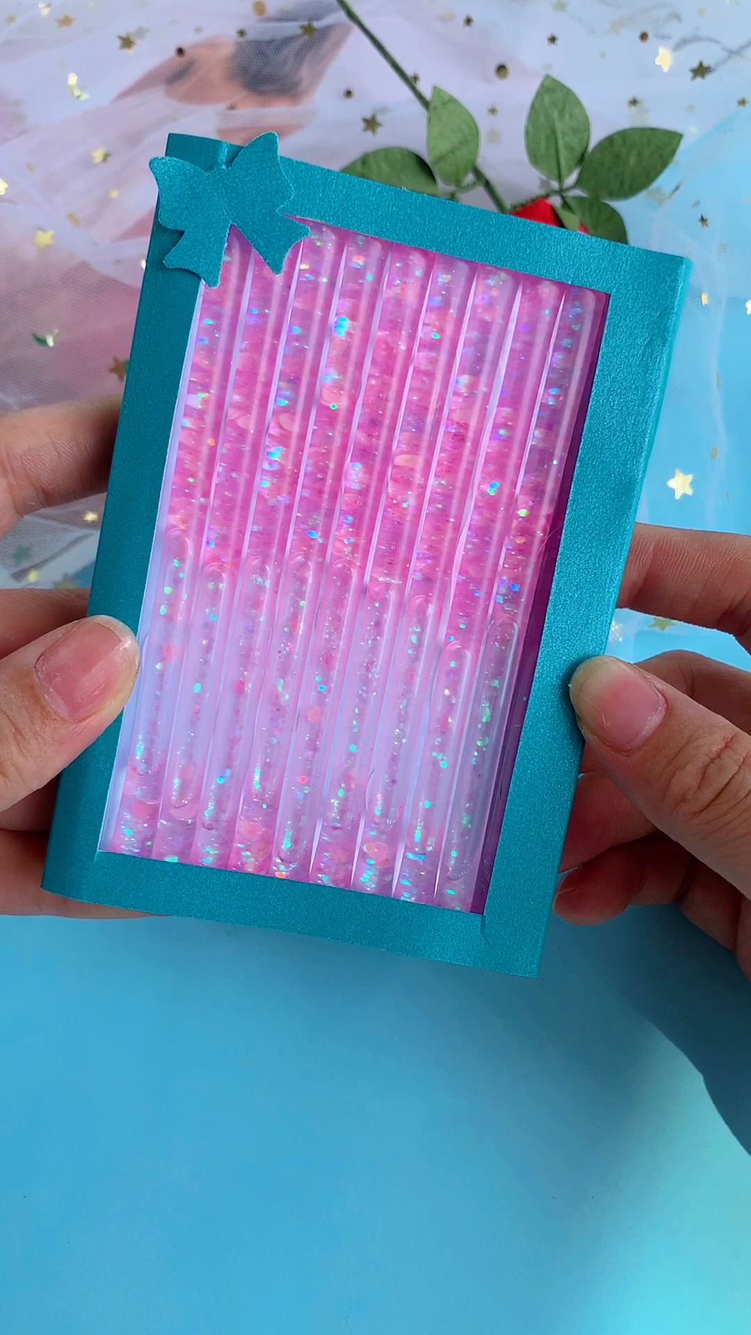 手工制作#超好看的流沙笔记本,给你的闺蜜做一本吧!