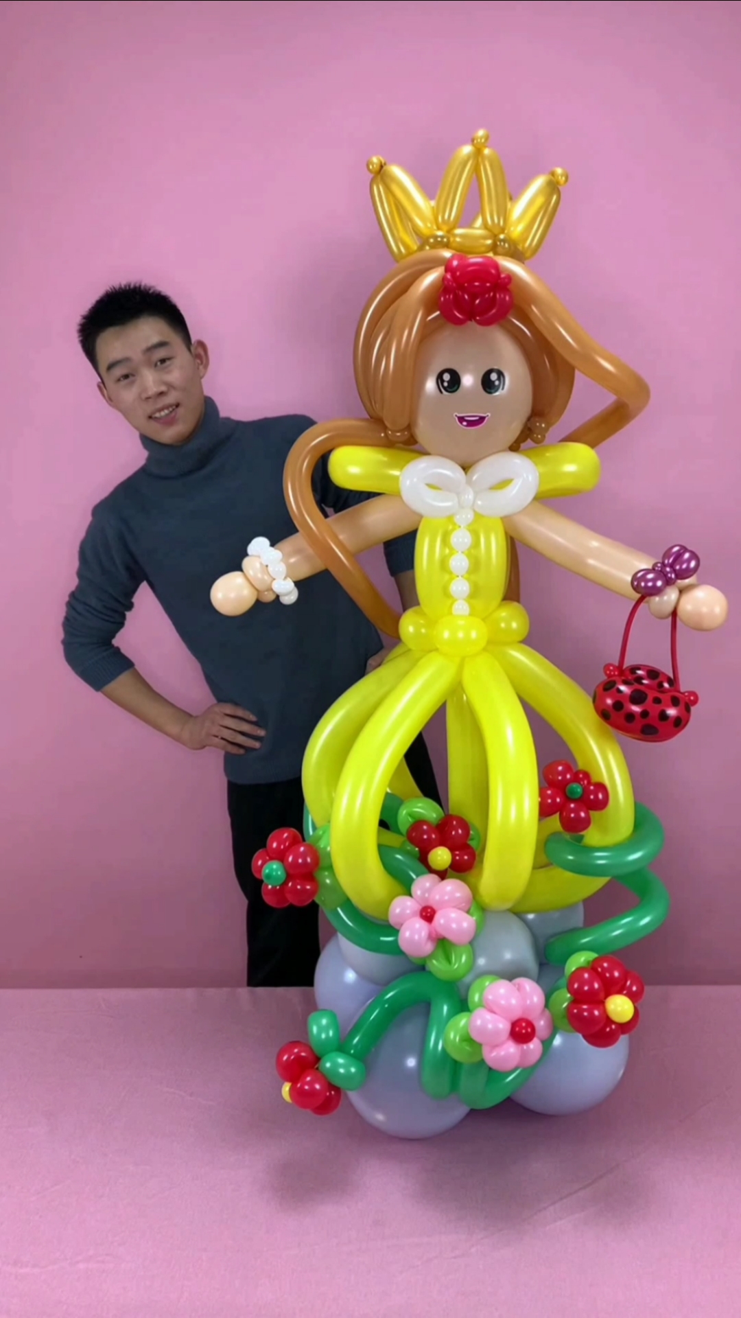 这样气球做的花仙子漂亮吗?