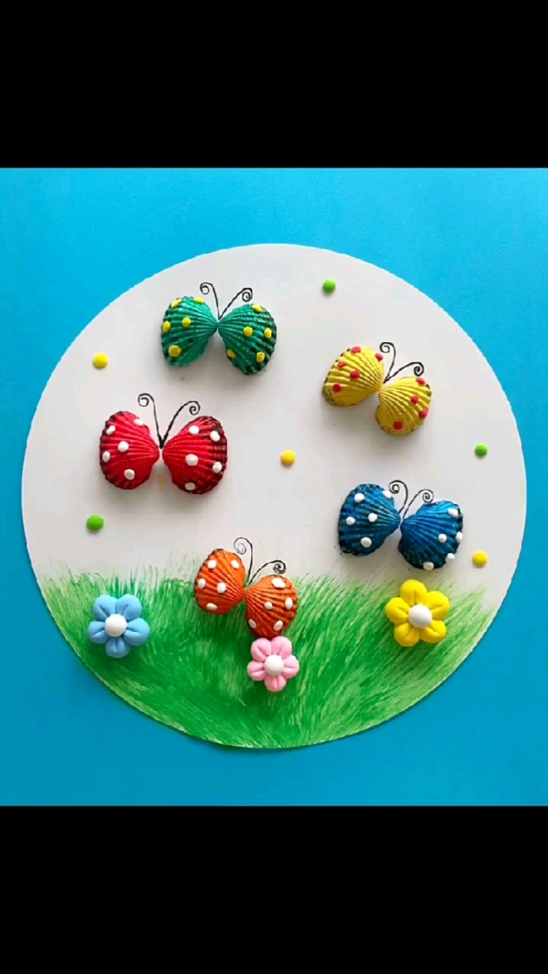 手工制作吃完的贝壳不要扔可以用来做漂亮的蝴蝶