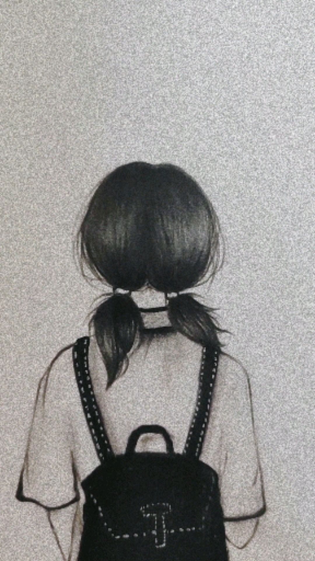 手绘小清新背影