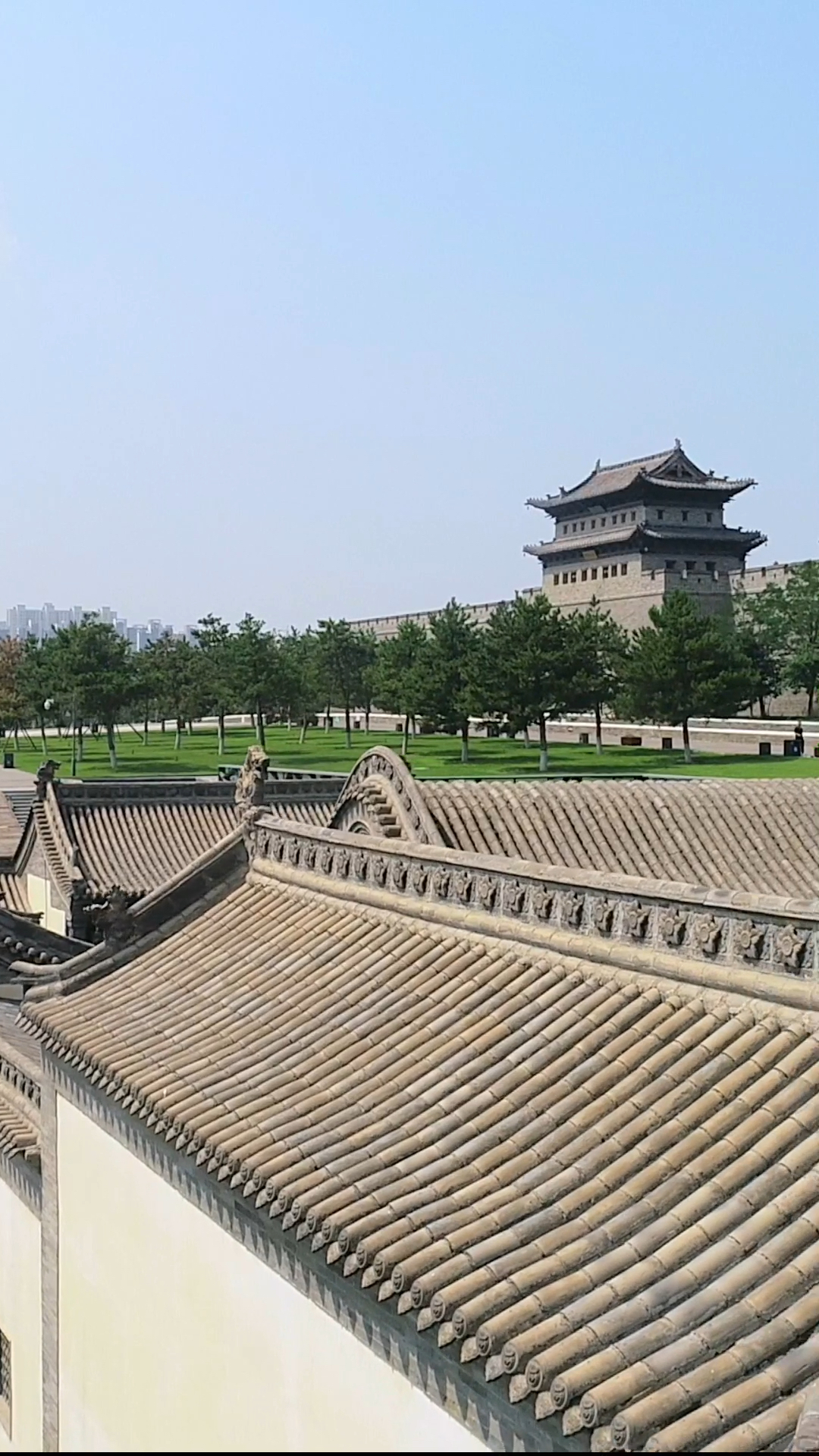 航拍山西大同古城墙,非常壮观