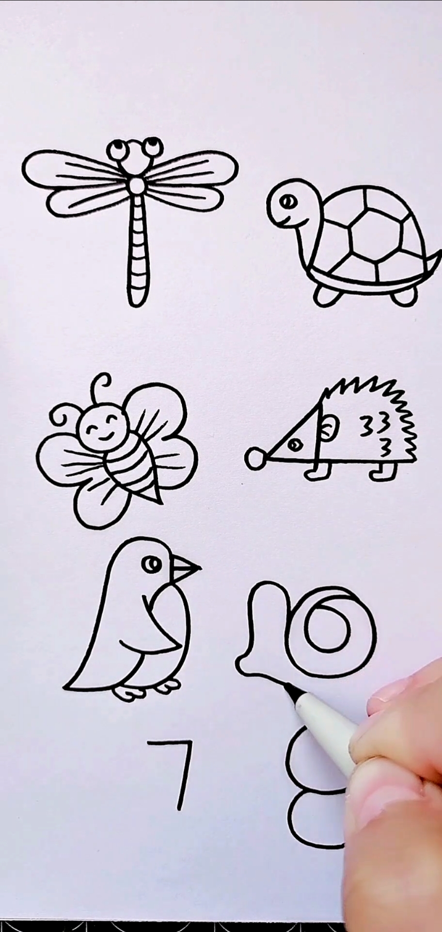 用数字12345678画动物