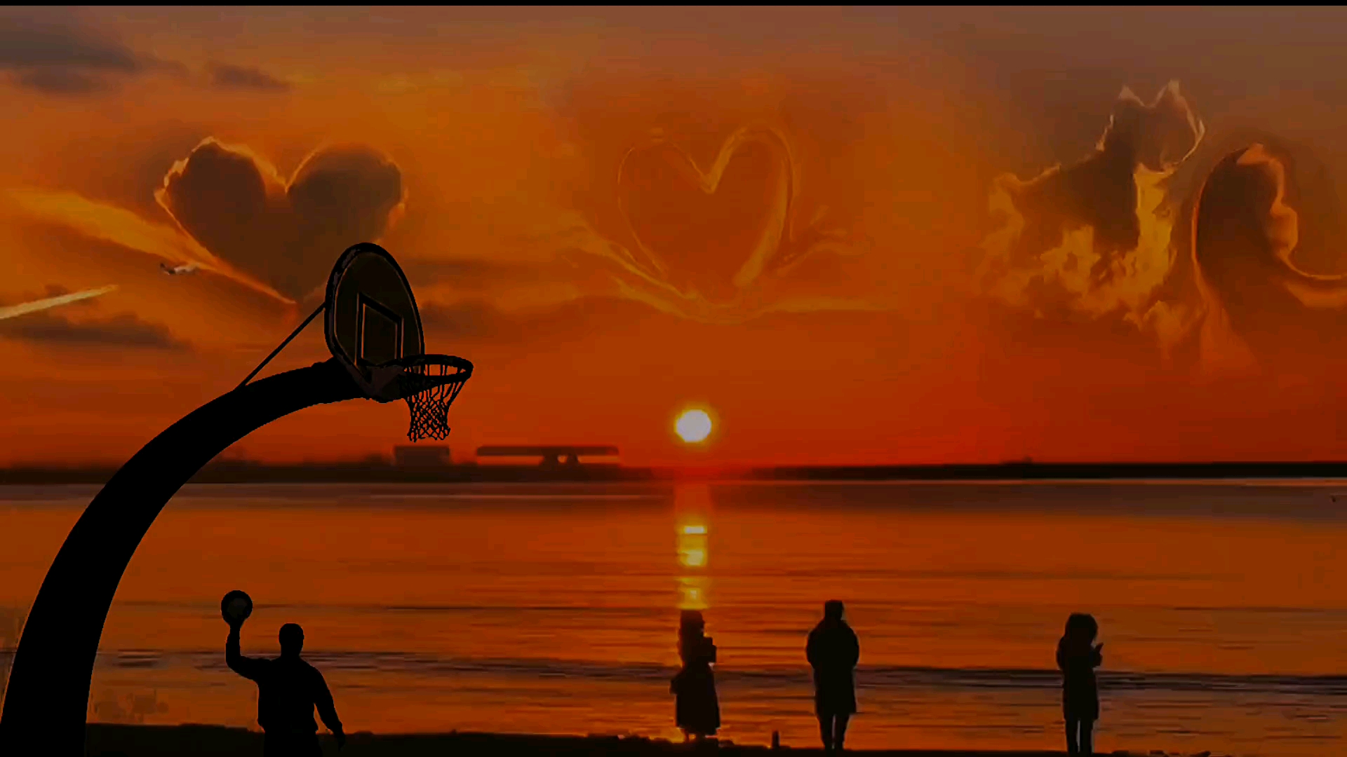 "篮球是热爱,你是偏爱"#篮球#夕阳下的背影#扣篮#晚霞