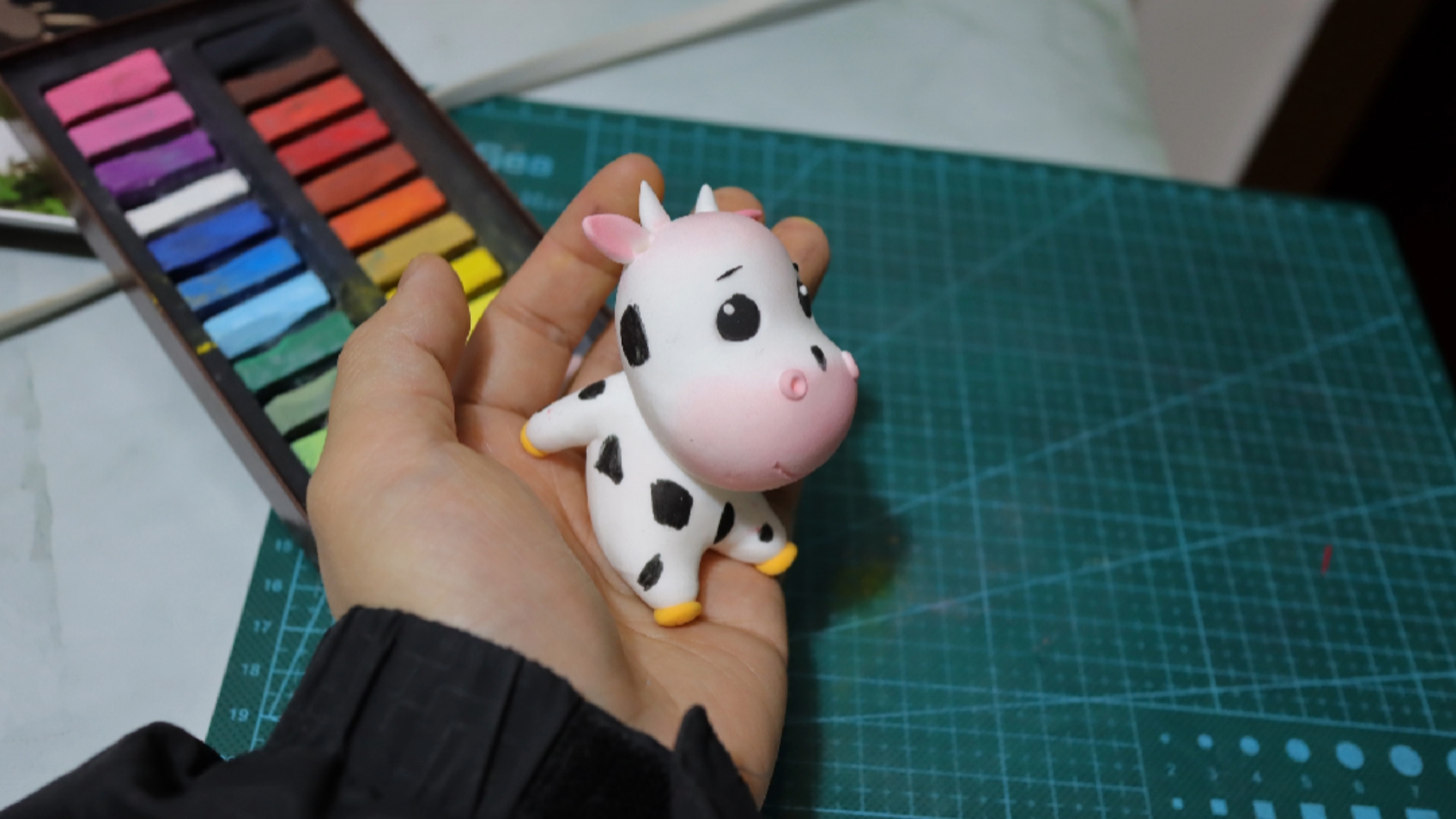 超轻粘土#超轻粘土卡通奶牛