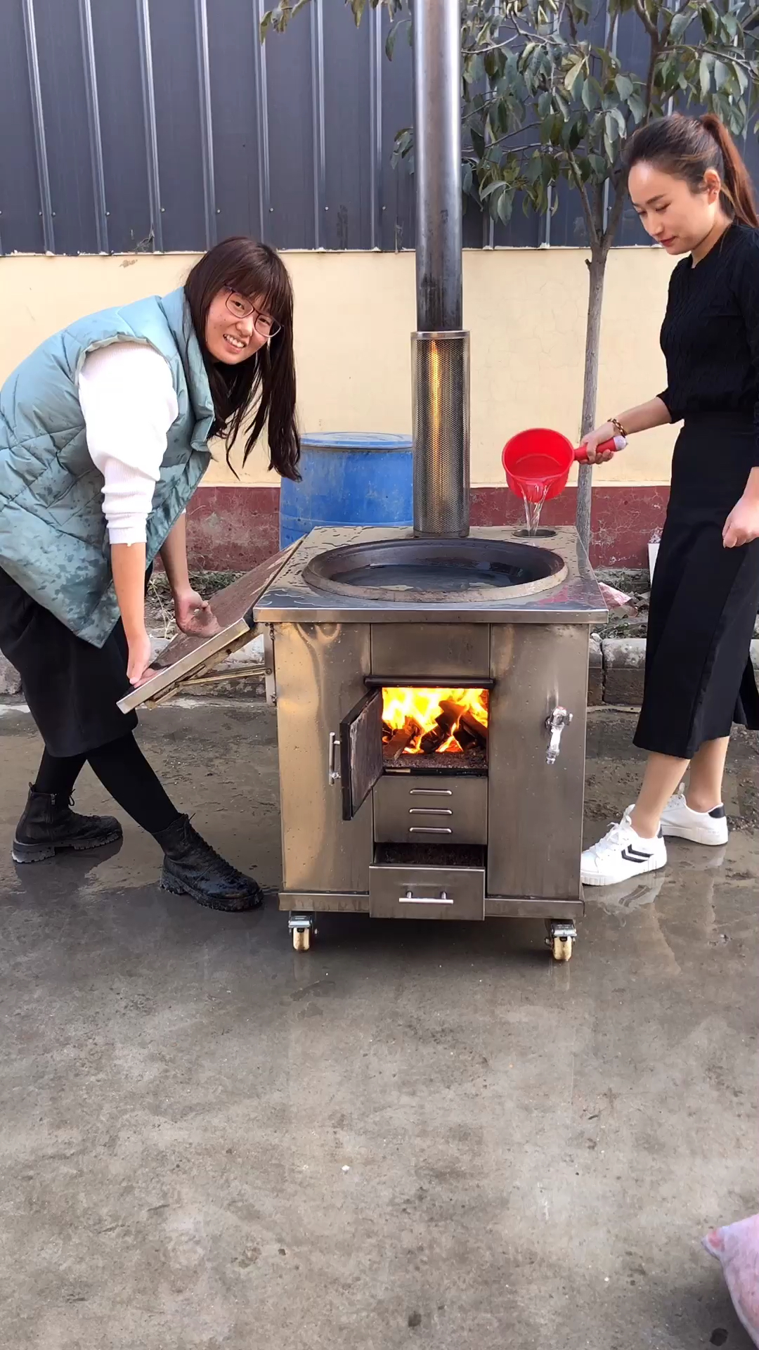 不锈钢移动灶台,做饭烧水两不误