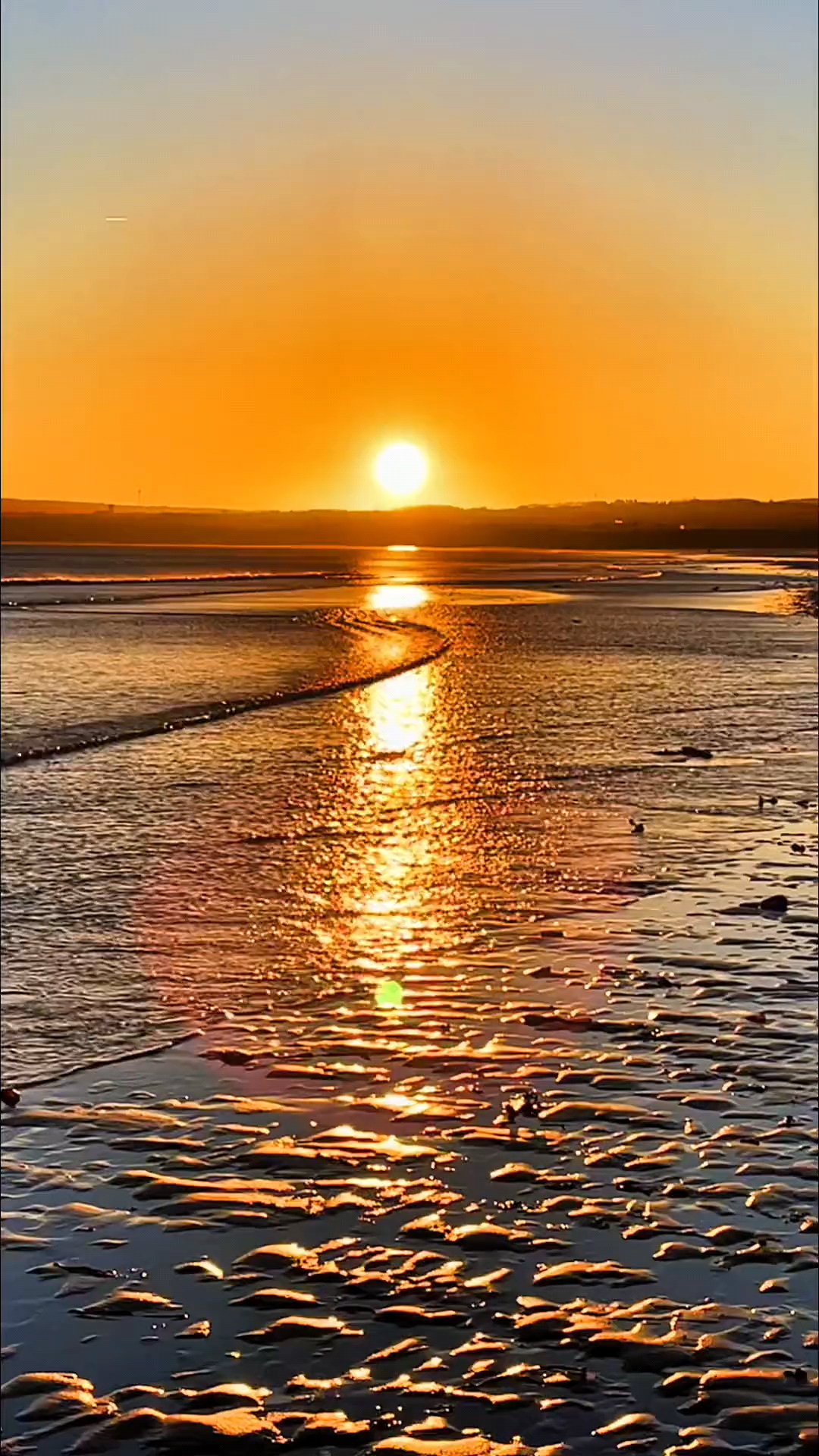 夕阳倒影,清晨的美.