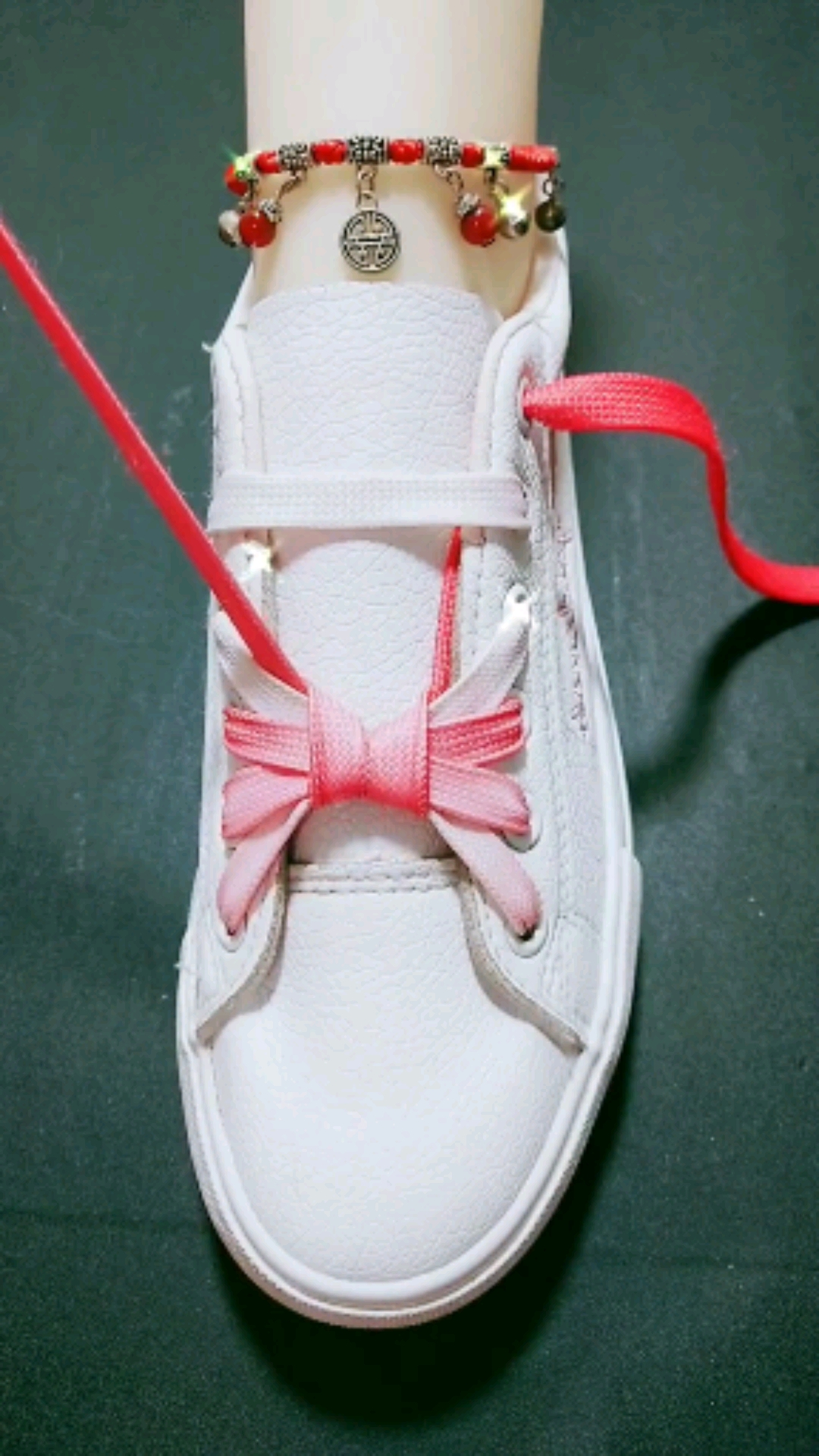 花式鞋带#穿裙子系的爱心鞋带