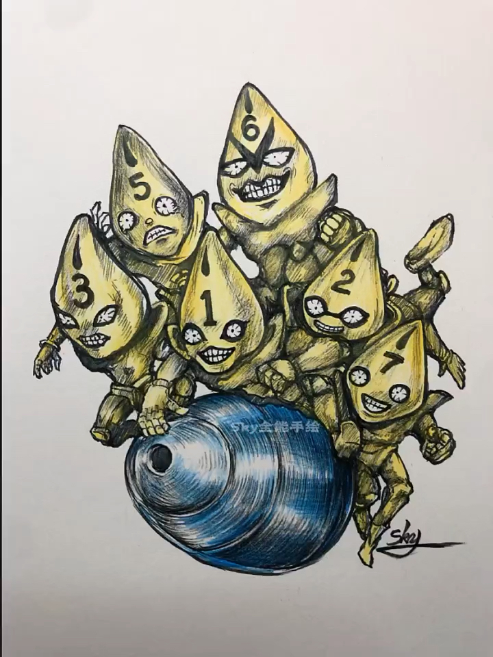 画画原来如此简单#手绘jojo替身绘画过程-度小视