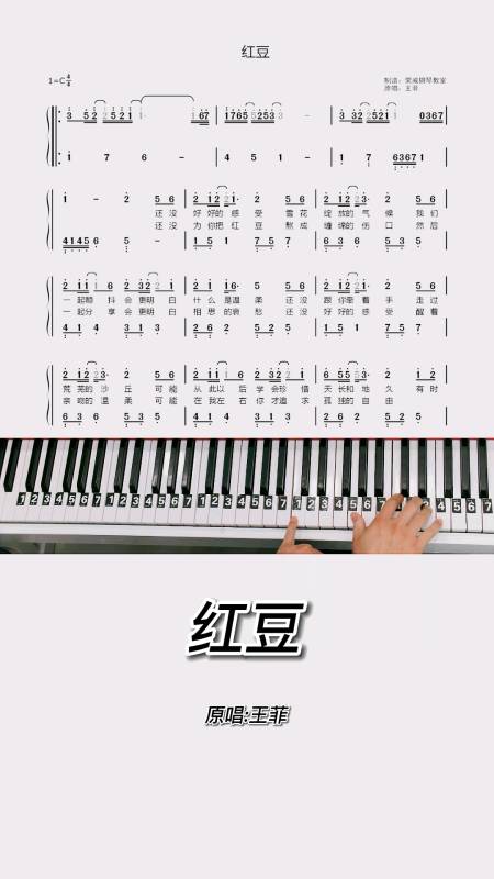 钢琴教学红豆钢琴教学零基础版双手钢琴简谱教程来咯完整版已搞定