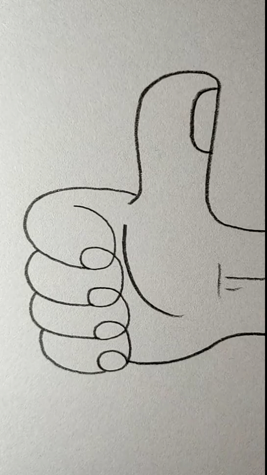 简笔画#画点赞手势来喽