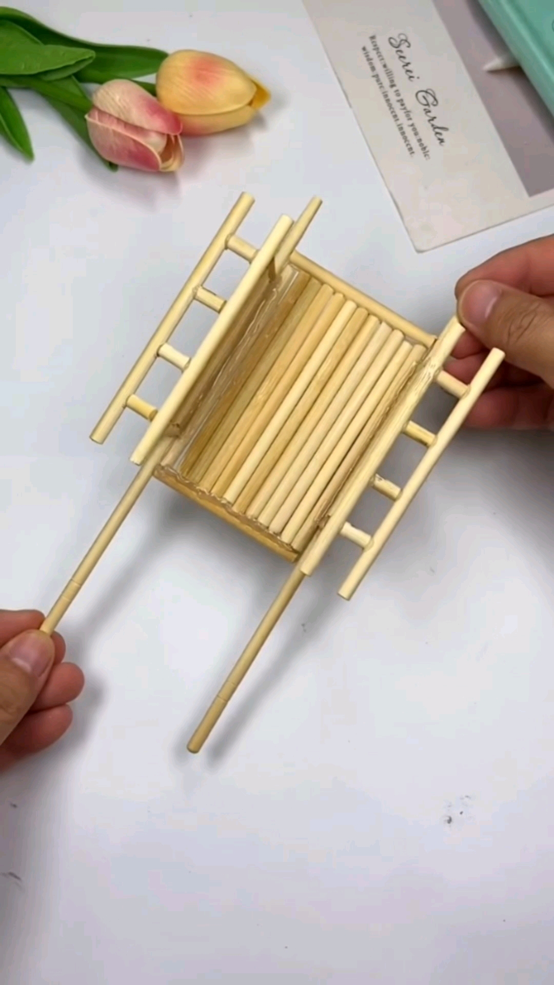 手工制作#你见过这种车吗?用过的筷子不要扔,来一起做个小推车吧