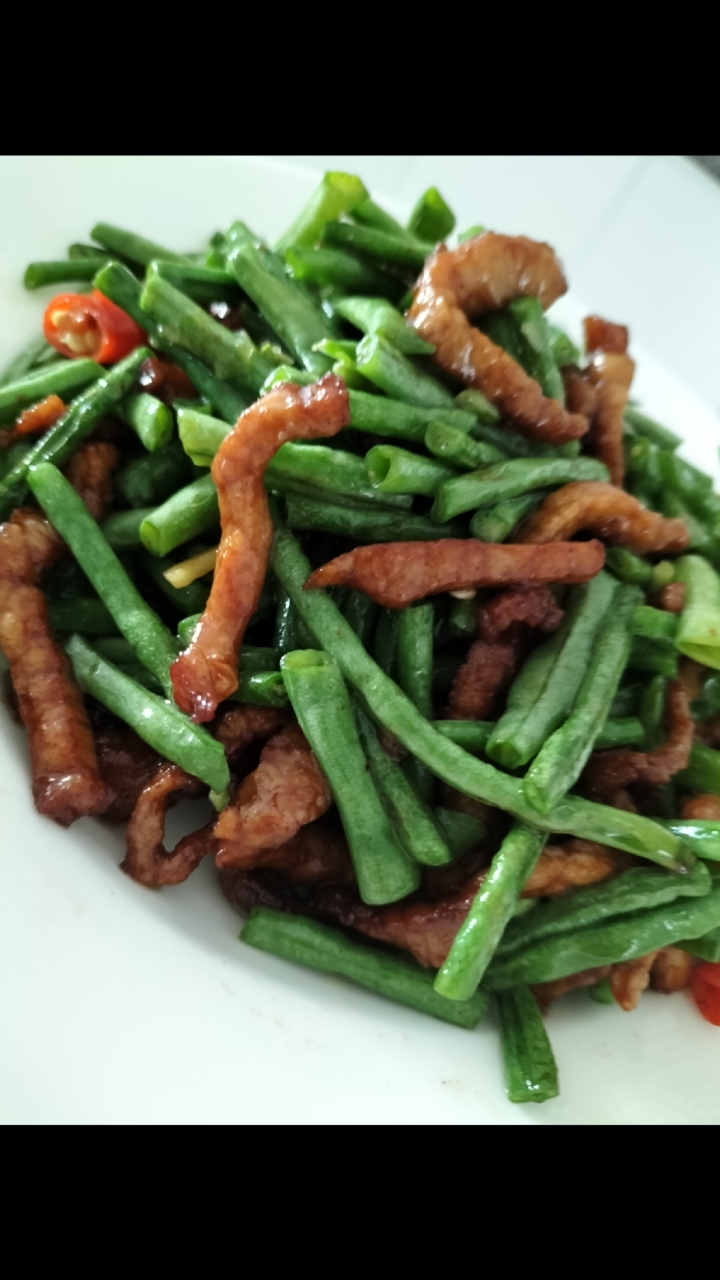 自制美食#清爽可口的豆角炒肉丝