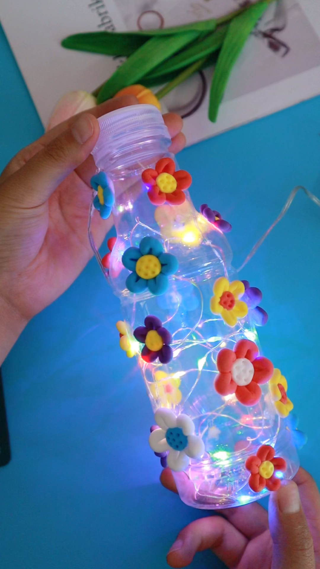 手工制作#矿泉水瓶加粘土,做个漂亮的小夜灯吧-度小视