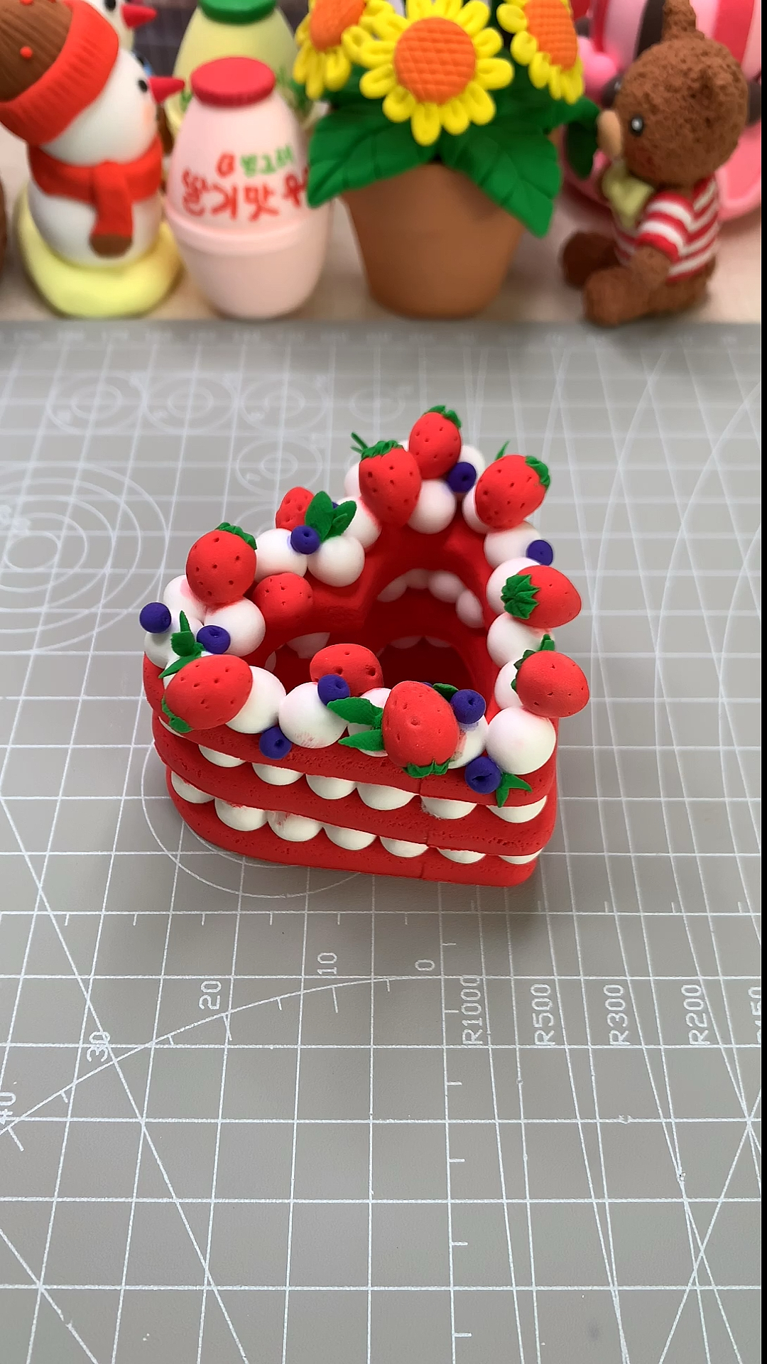 超轻粘土#爱心蛋糕