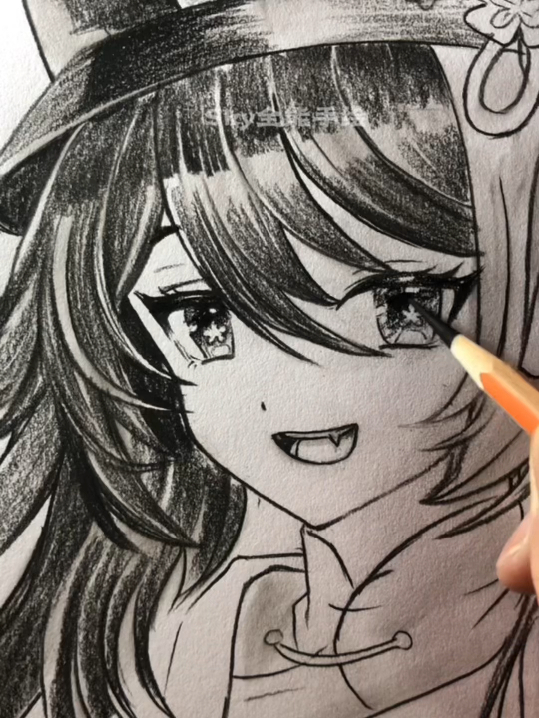 画画原来如此简单徒手绘画原神人物角色过程