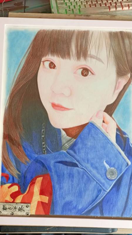轻知计划#马克笔加彩铅画真人肖像画-全民小视频