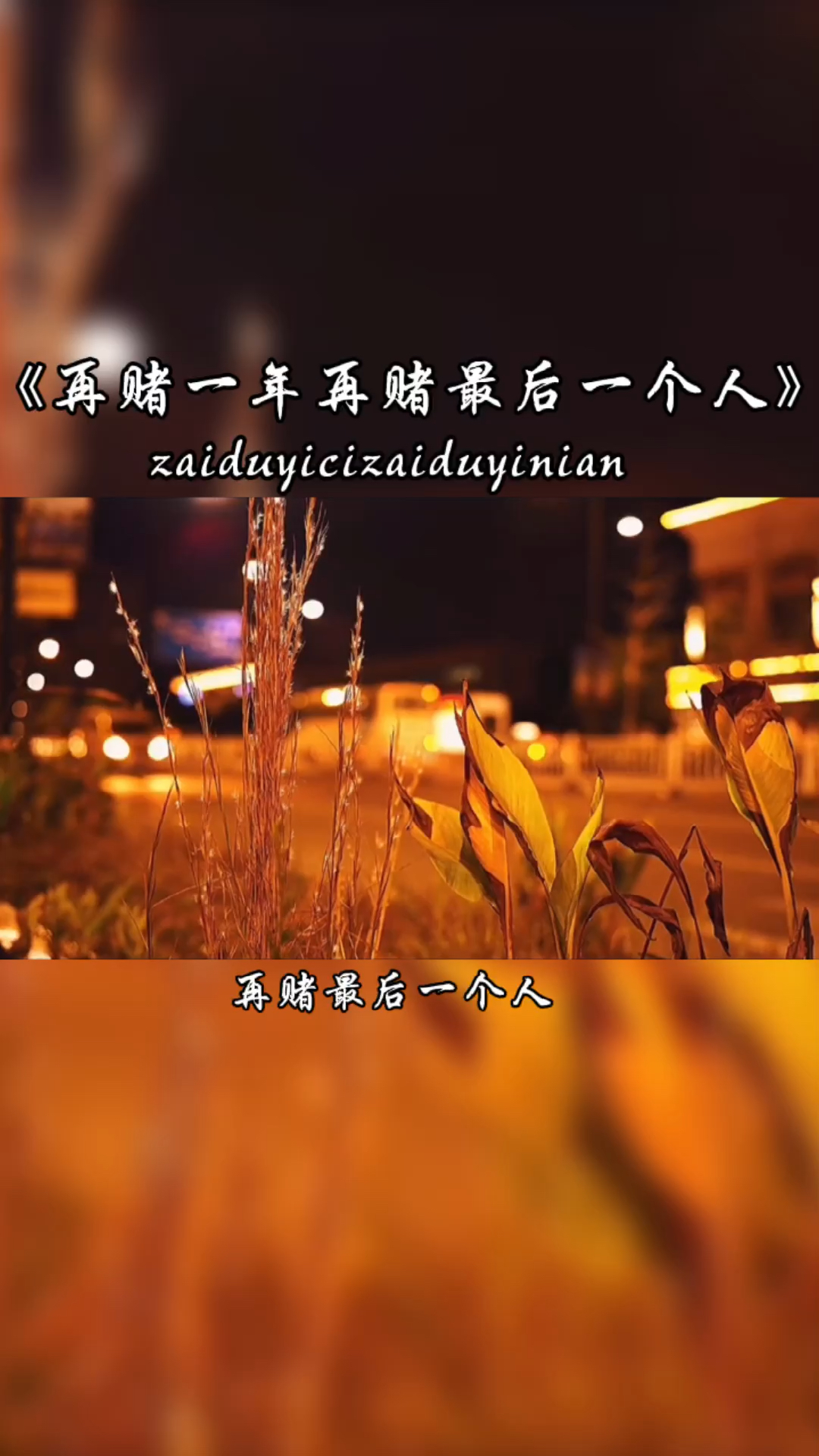 情感励志#再赌以后一年,再赌最后一个人