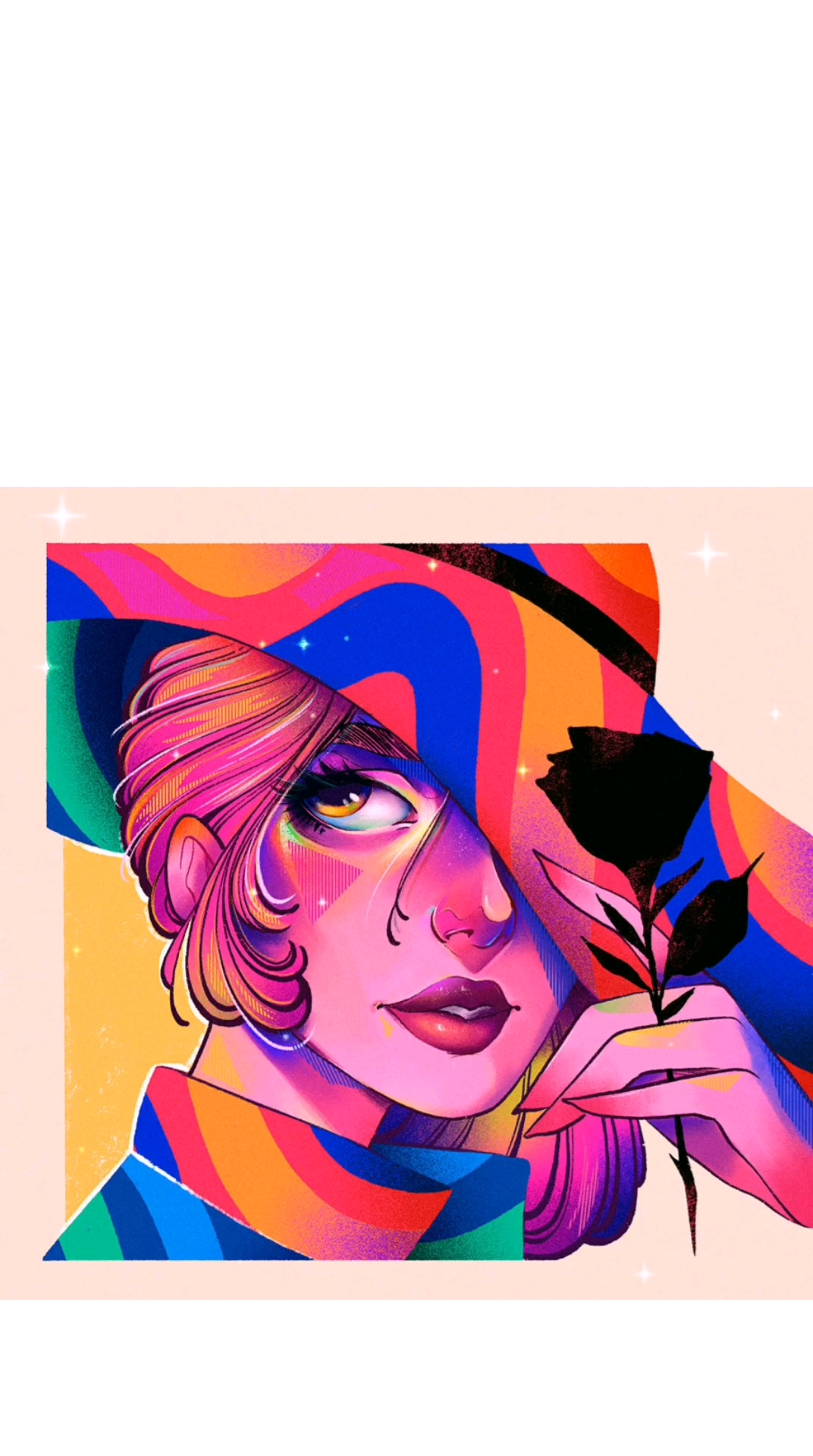 手机摄影#charringo—复古的霓虹风配色插画