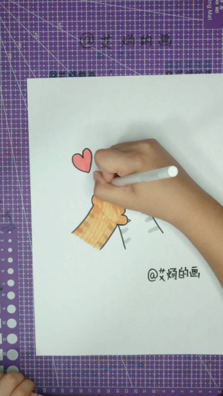 画画原来如此简单#一看就会《可爱萌简笔画》爱心猫爪【艾炀的画】和