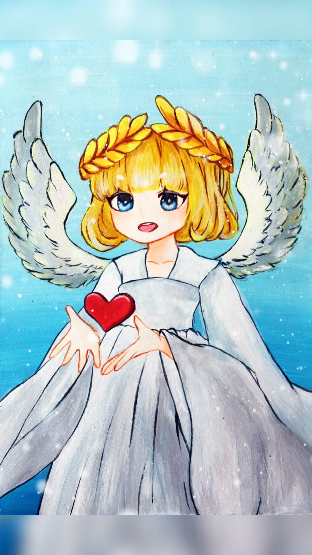 绘画#画一个可爱的小天使,你知道她是谁吗,希望大家可以喜欢00-度