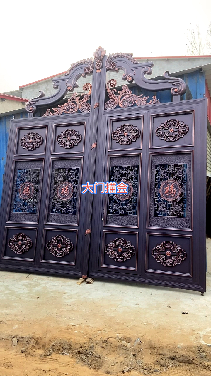 4米高356米宽铝艺大门描金实拍看这手艺你喜欢吗
