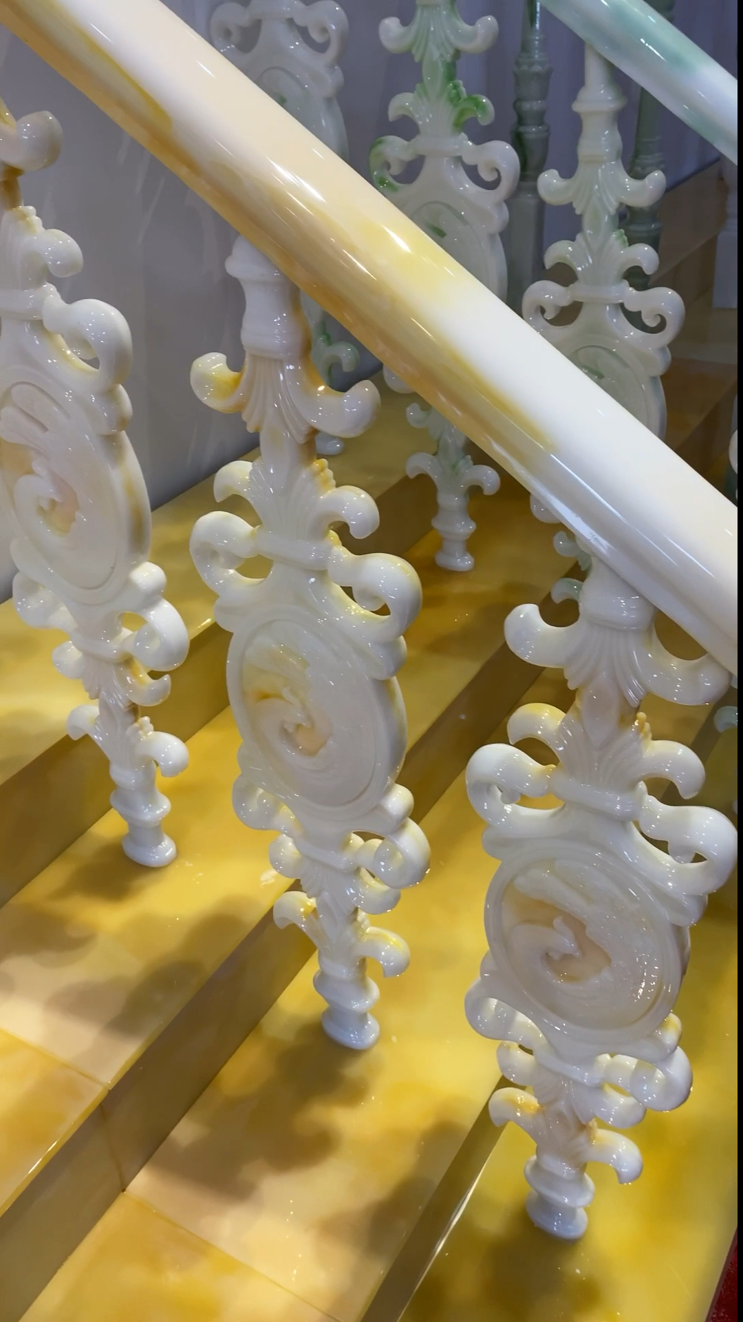 手工制作#仿黄龙玉,楼梯扶手,高端,大气