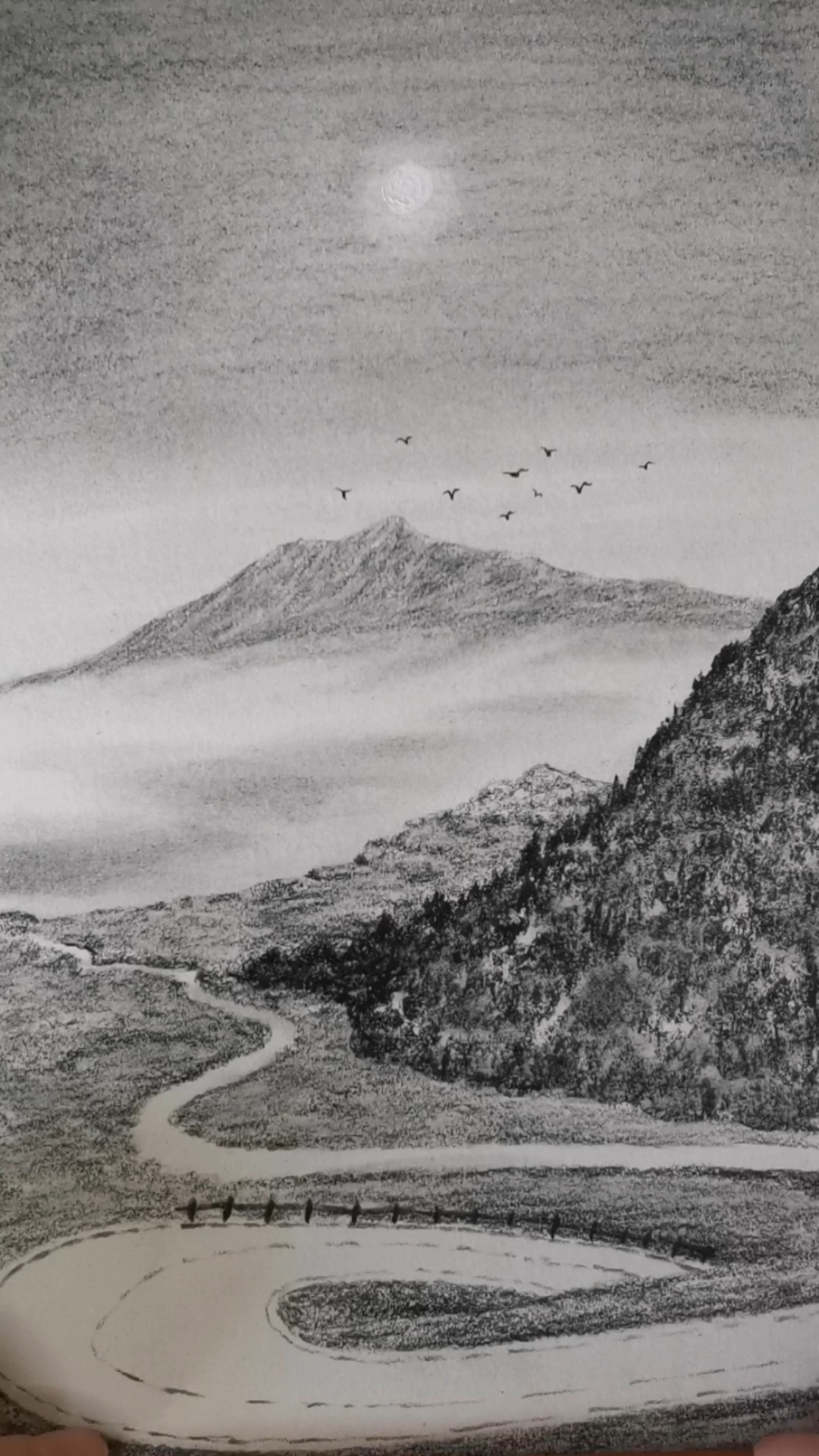 画画原来如此简单#教你画盘旋山路