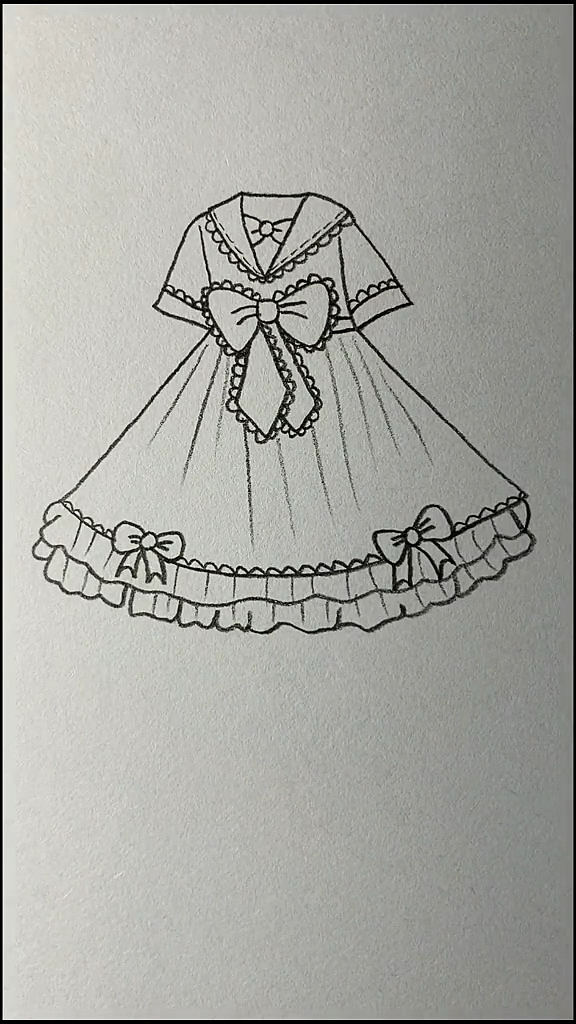 铅笔画简单裙子图片