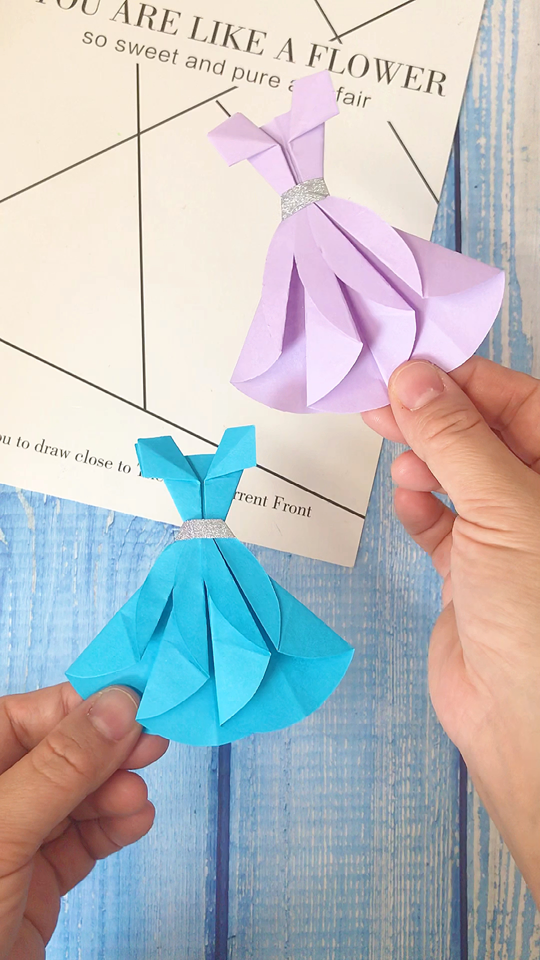 手工折纸#一看就会的折纸连衣裙