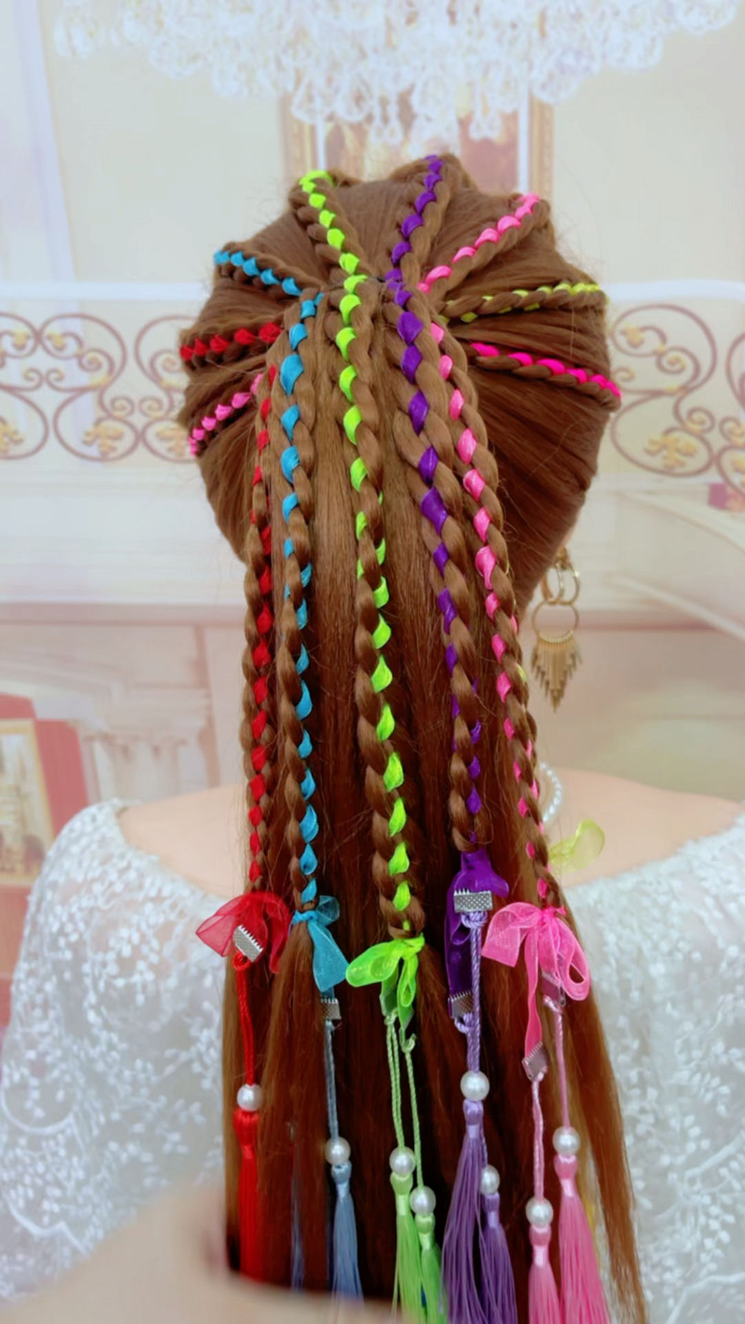 炫彩高马尾民族风特色编发