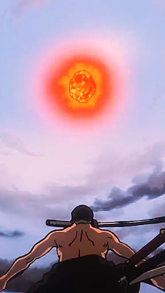 高清60帧#海贼王索隆一刀两断砍陨石