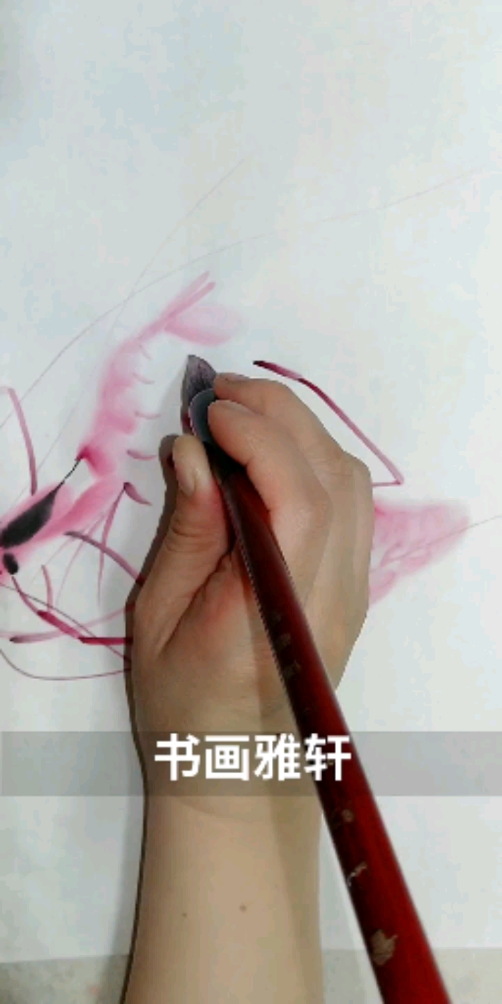 中国画#弘扬传统文化画红虾