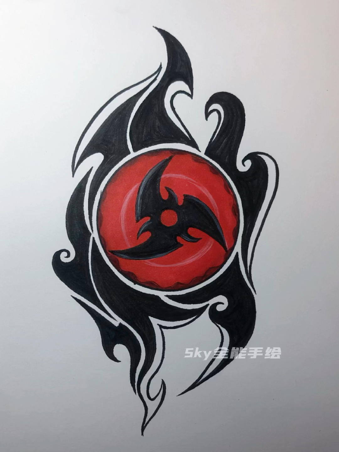 画画原来如此简单手绘火影忍者动漫里面最帅气的写轮眼