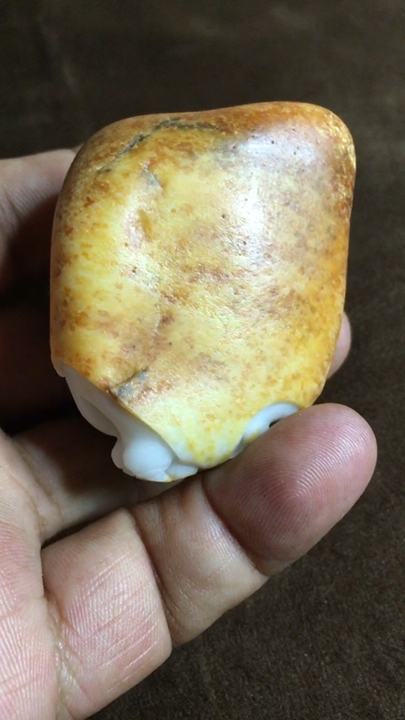 快要憋疯的你#新疆籽料鸡骨白貔貅手把件