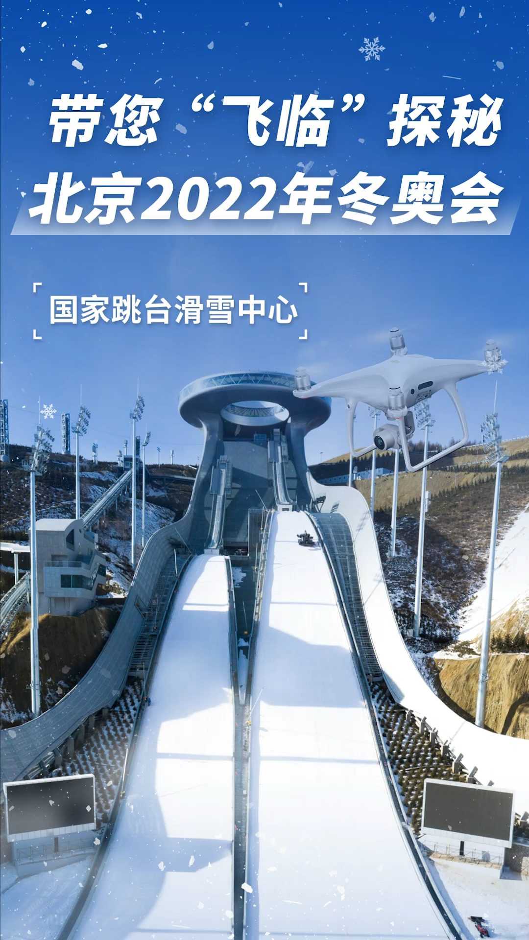 "飞临"探秘冬奥场馆:林海雪原里的"雪如意"