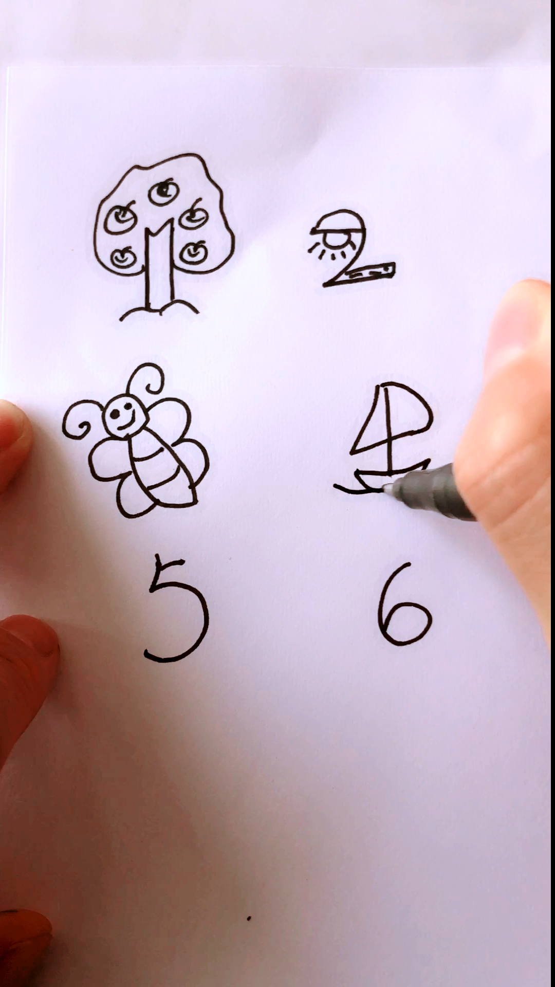 简笔画#数字1到6的简笔画,简单又有趣.