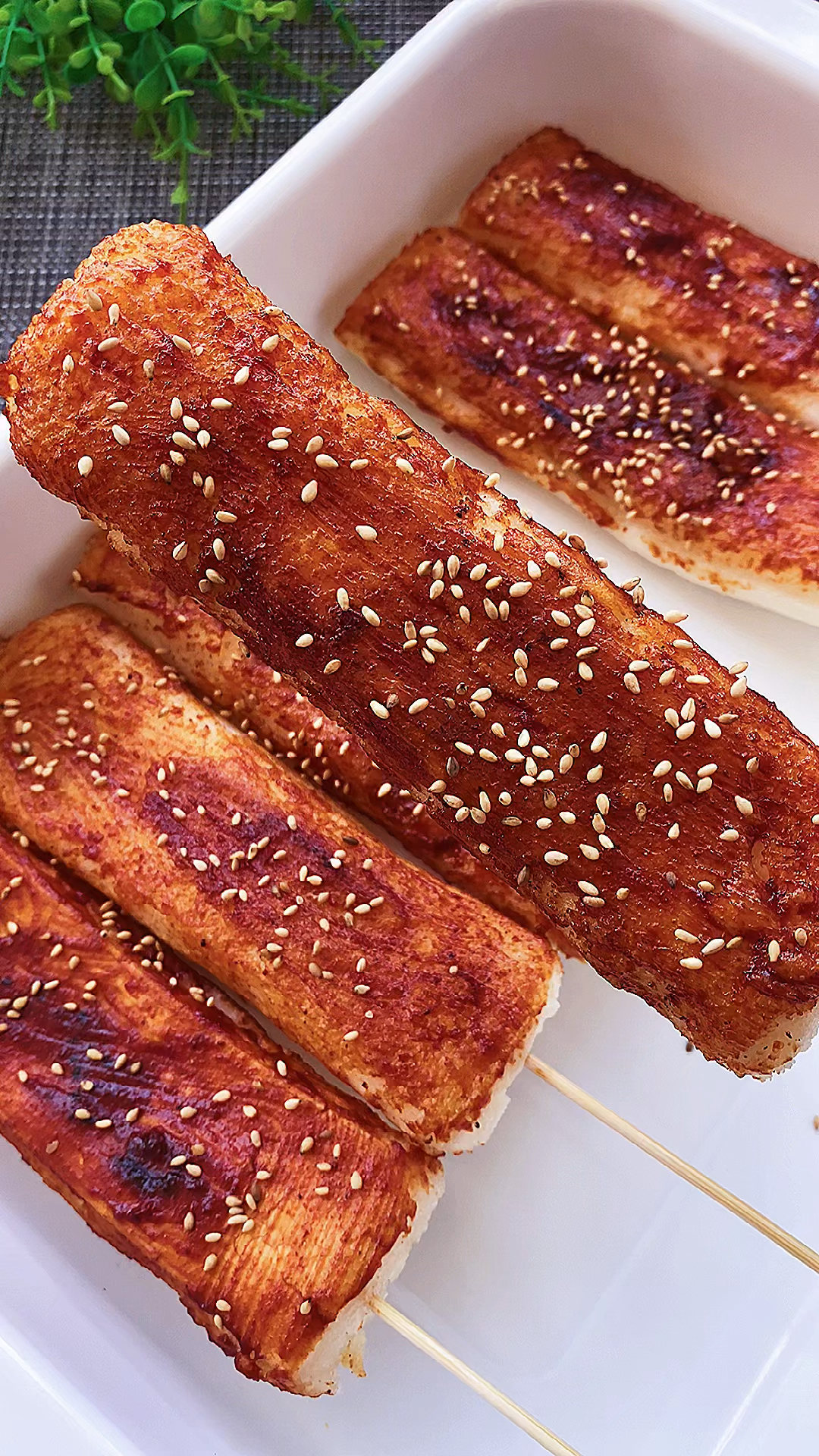 #自制美食#外面卖五块一根的脆皮烤年糕外脆里糯!自己在家做就是这么