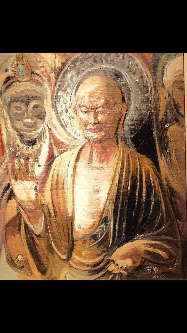佛教油画作品图片