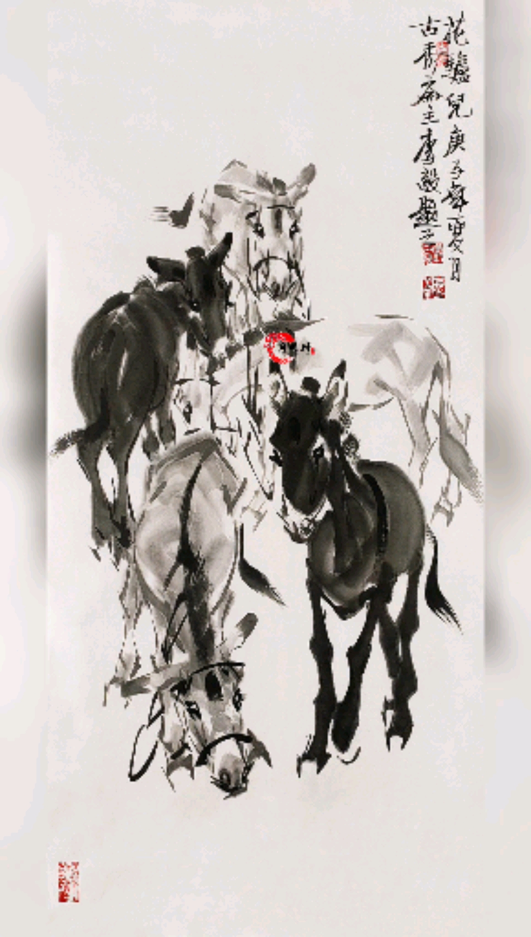 水墨画#毛驴#画驴画家李毅作品#画画#月明轩文化传媒#书画经纪人王月