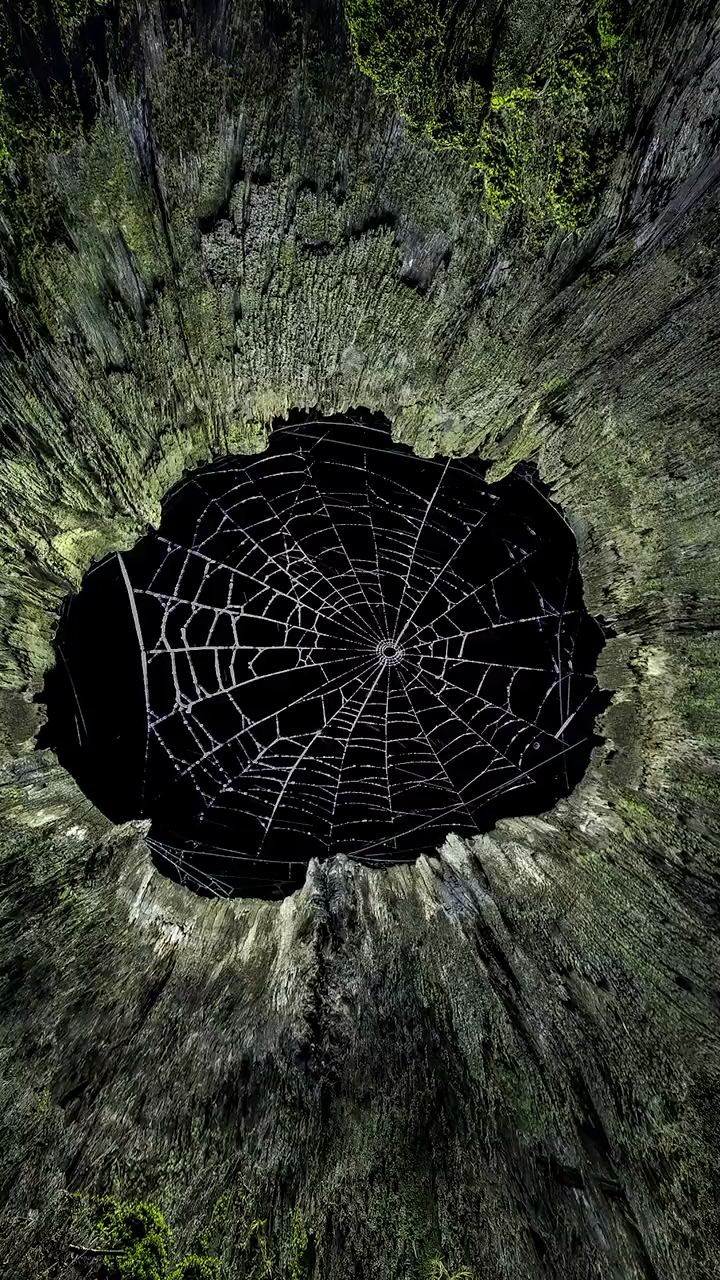 高空看到的巨型蜘蛛网和八卦城有异曲同工之妙