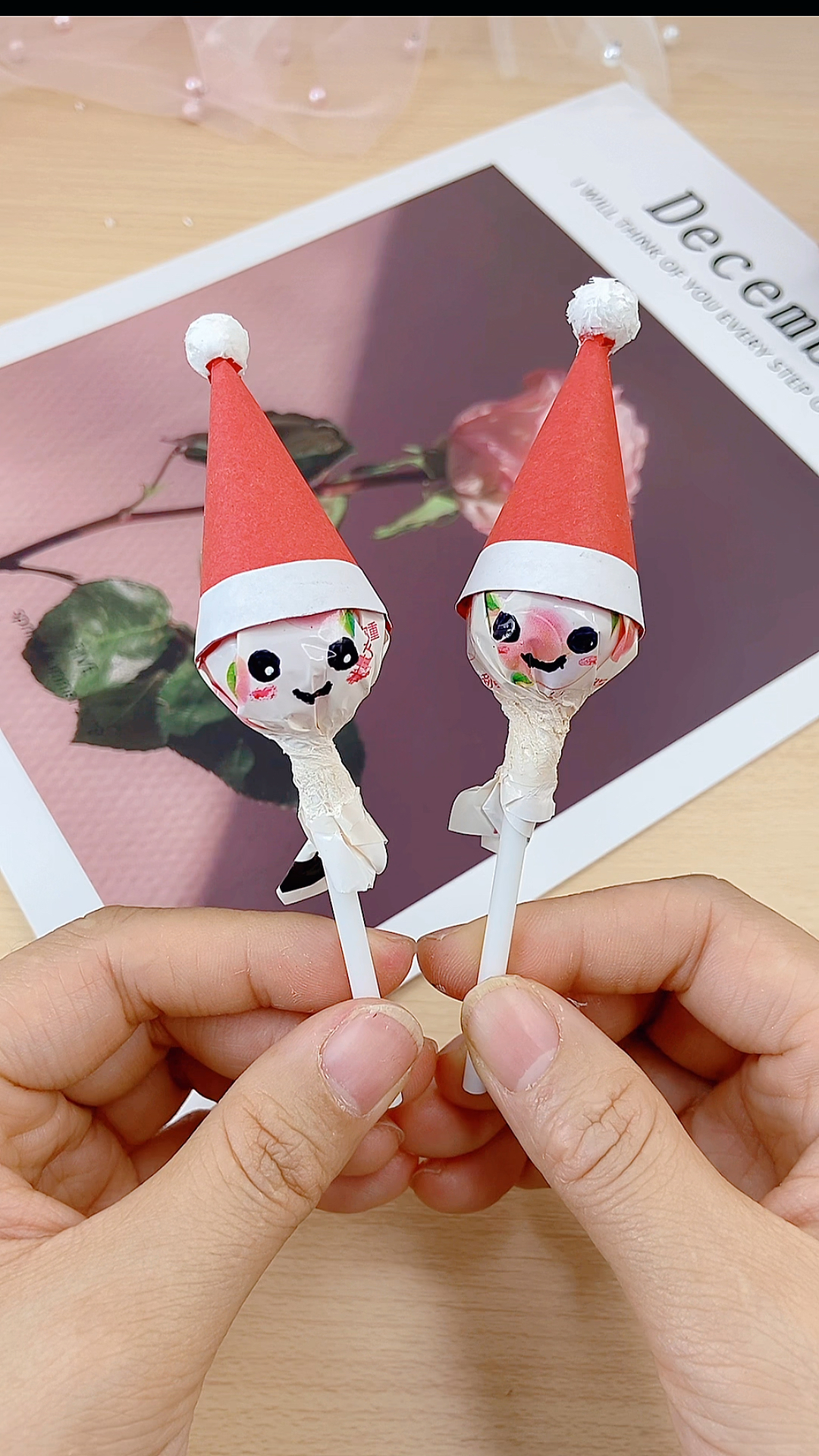 圣诞节手工#超可爱的棒棒糖小雪人,圣诞节快给孩子安排卡吧!