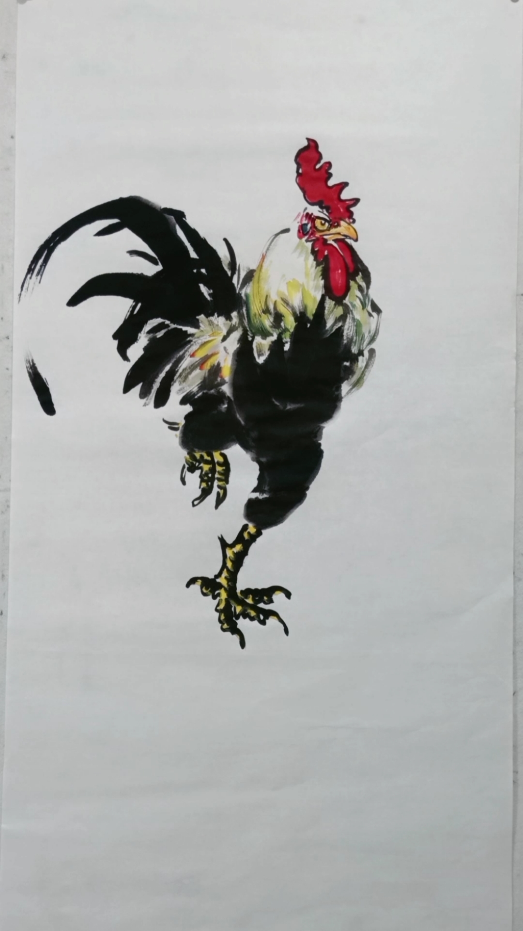 大写意国画,绘画技法画公鸡,就是不出门在家学画画
