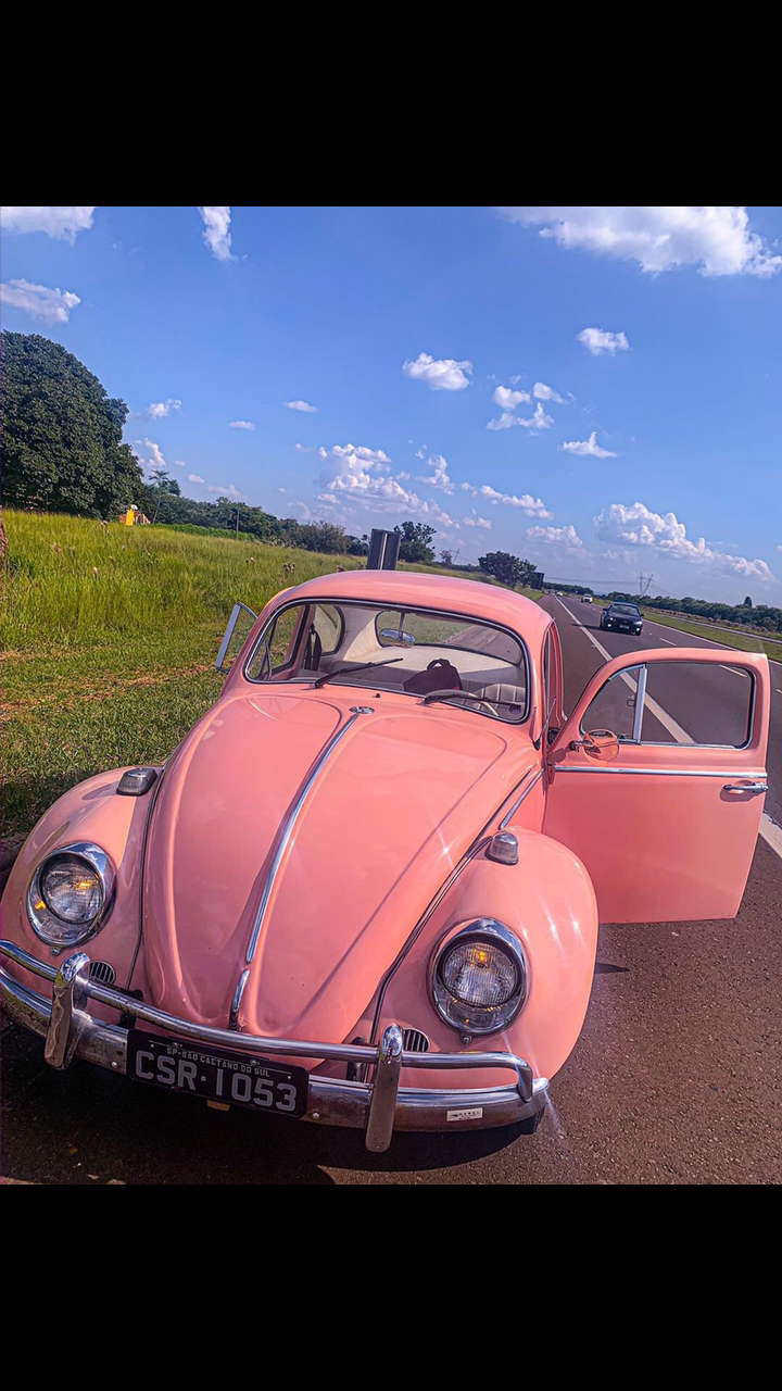 女生抵抗不住这可爱粉红色的甲壳虫汽车,开着它,你就是最甜的公主!