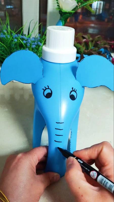 手工花盆#可爱的大象花盆,给大家重新录了个教程,较之前稍微小改烈换