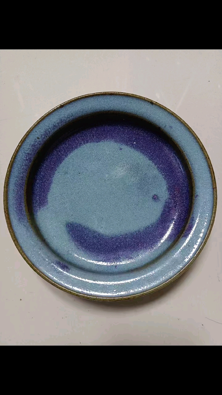 钧瓷折沿盘#度小视助手