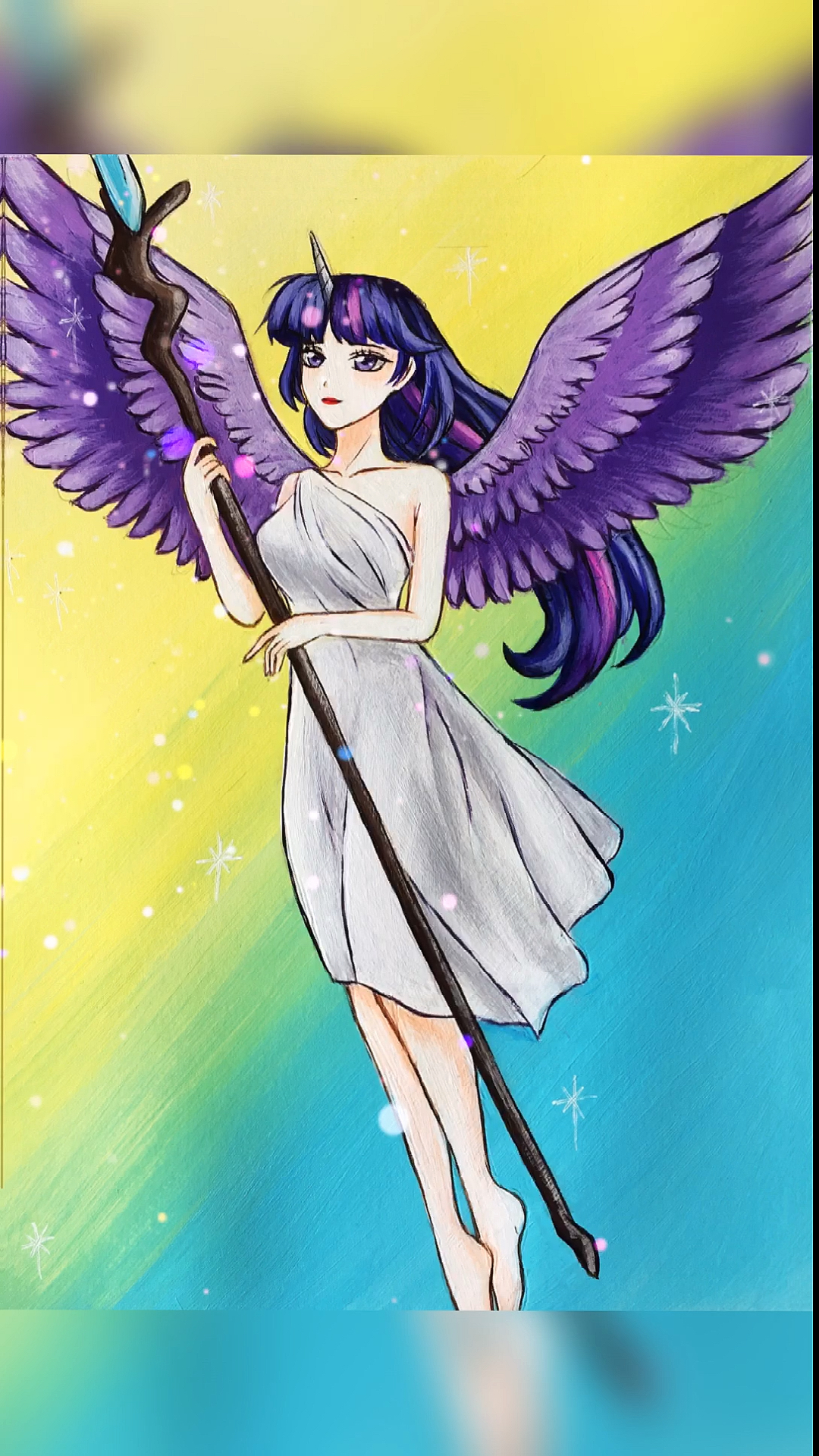 小马宝莉#小马宝莉紫悦拟人画,网友说衣服潦草了些～-度小视