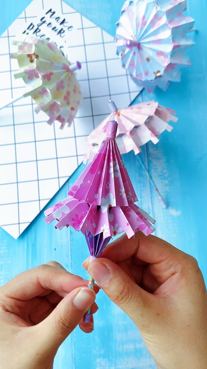 折纸大全#折一把可以收合的古风小雨伞送闺蜜-度小视