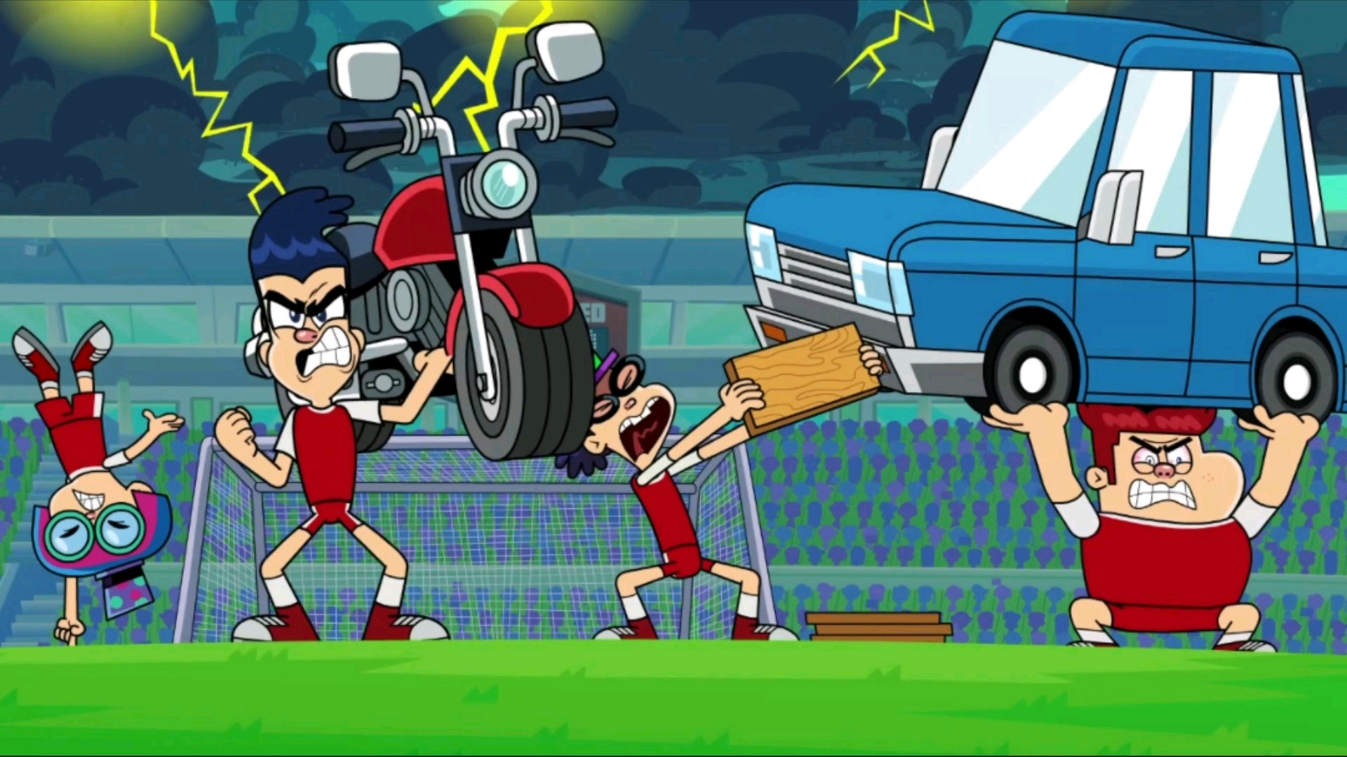 原创动漫#兔子和小帅足球对决小帅的战队竟然全是力量型选手到底嘶後